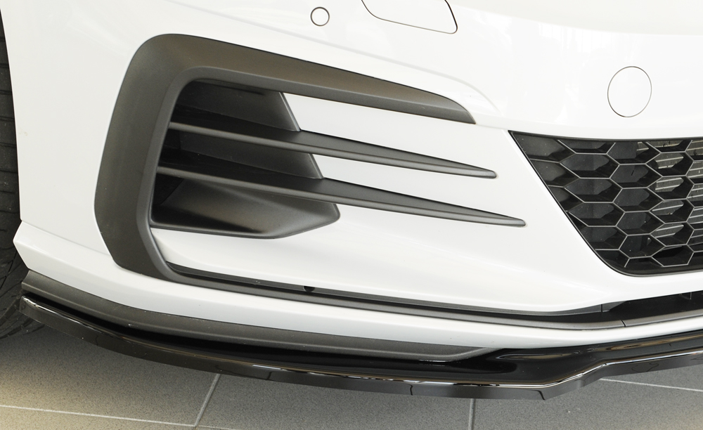 Voorspoiler Volkswagen Golf 7 FL GTI GTD GTE Rieger Glans Zwart