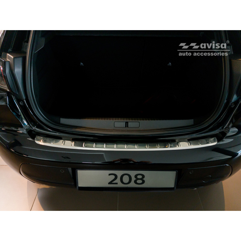 Stainless Steel Rear bumper protector  Peugeot 208 II HB 5-doors 2019-2023 & FL 2023- 'Ribs'