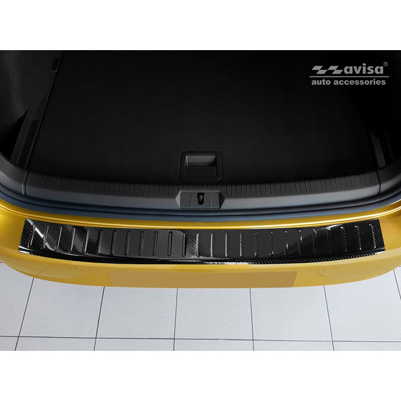 Real 3D Carbon Rear bumper protector  Volkswagen Golf VII HB 3/5-doors 2012-2017 & FL 2017-2019 'Ribs'