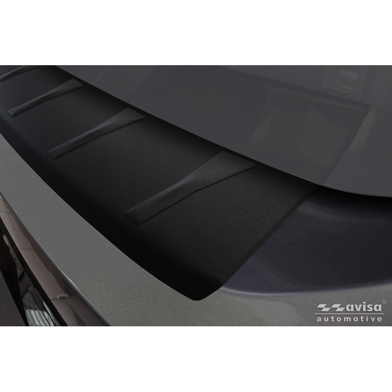 Matt Black Stainless Steel Rear bumper protector  Volkswagen ID.7 Tourer 2024- 'Ribs'