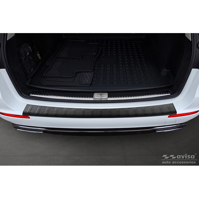 Matt Black Stainless Steel Rear bumper protector  Mercedes E-Class W213 Kombi 2016- 'Ribs'