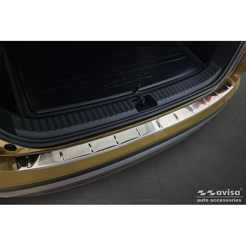 Stainless Steel Rear bumper protector  Skoda Kodiaq II (PS7) 2024- 'Ribs'