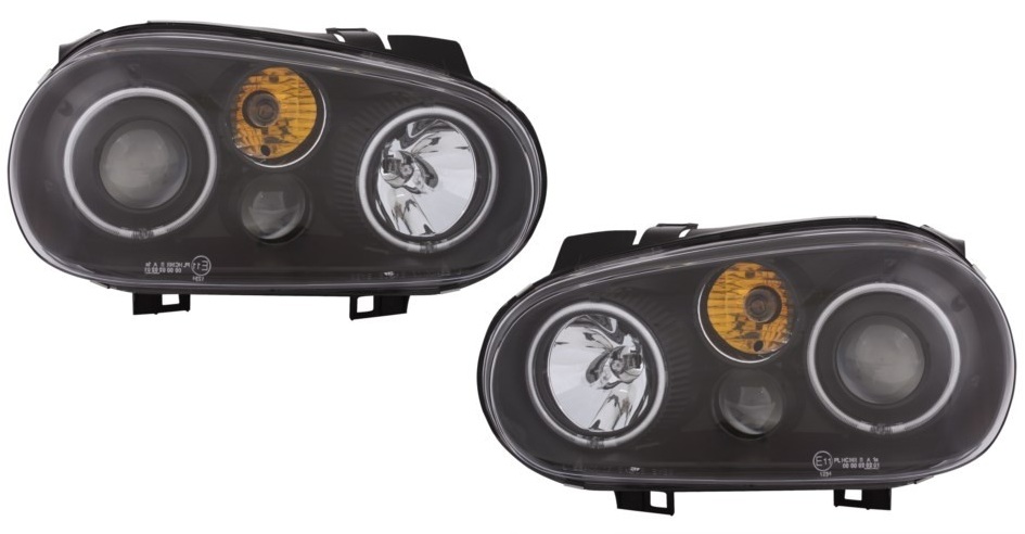 Koplampen VW Golf IV Angel Eyes CCFL zwart