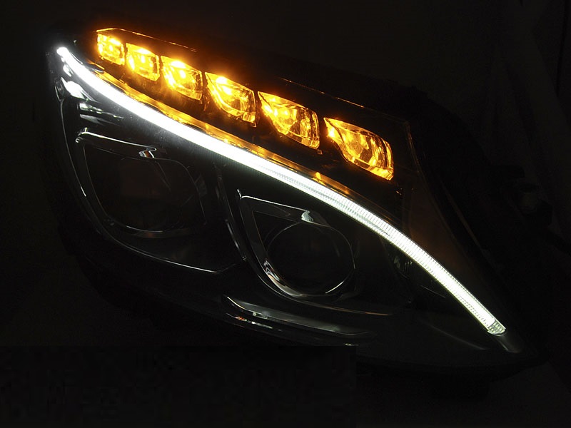 Headlights Mercedes C-Class W205 Full LED Tube Black