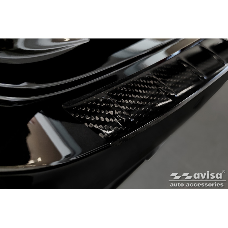 Real 3D Carbon Rear bumper protector  Mercedes CLA II (X118) Shooting Brake 2019- 'Ribs'
