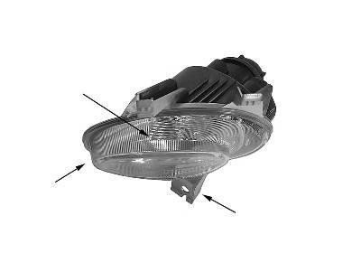 mistlamp, rechts,-05/2003 Peugeot 206, 1998-2009