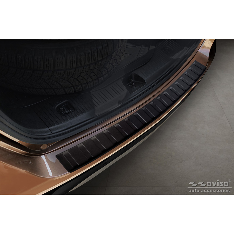 Matt Black Stainless Steel Rear bumper protector  Opel Mokka X 2016- 'Ribs'