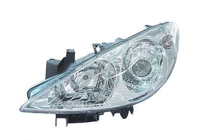 koplamp, H7+H1, incl stelmotortje, links Peugeot 307, 2005-2007