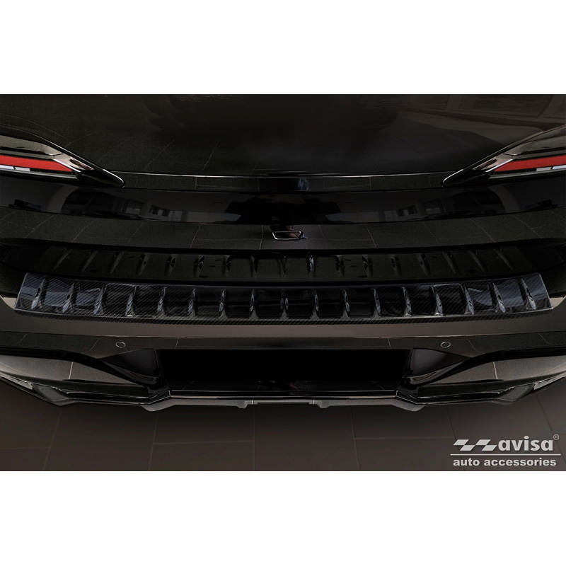Real 3D Carbon Rear bumper protector  BMW 7-Series G70 Sedan M-Package 2023-
