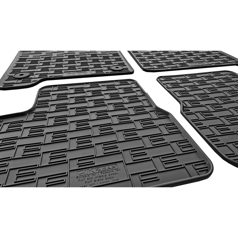 CIKCAR Rubber car mats set  Fiat 500 Hybrid 2026- (4-pieces + fixing system)