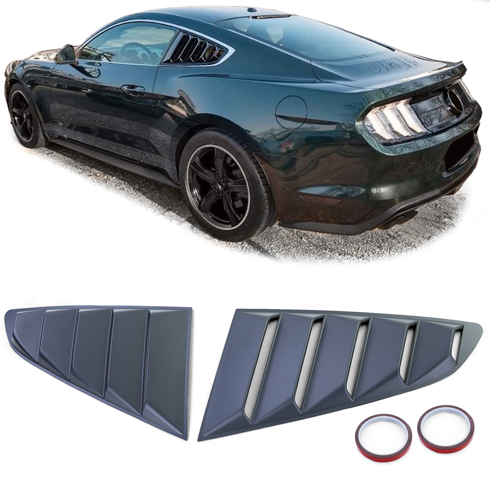 Louvers Ford Mustang Coupe 16-22 Mat Zwart