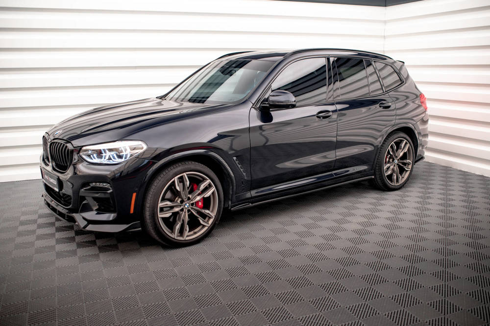 Zijskirts BMW X3 M Pakket / M40D / M40i G01 Maxton Glans Zwart