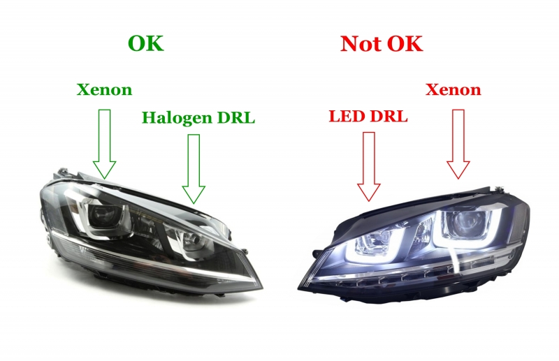 Osram Full LED Headlights LEDriving VW Golf 7 VII (2012-2017) Red GTI Upgrade for Xenon&Halogen DRL Cars
