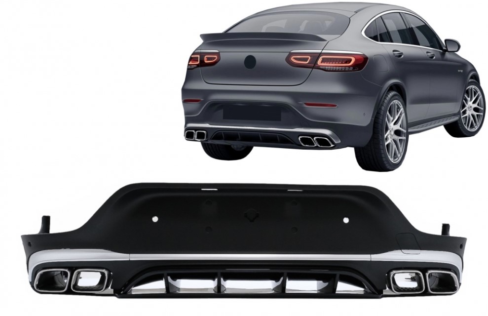 Diffusor Mercedes GLC C253 (2020-..) Coupe Facelift GLC63 incl. Uitlaat Stukken