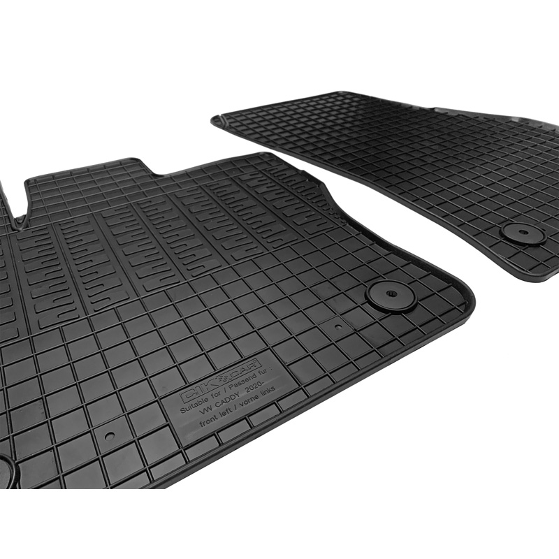 Rubber car mats set  Volkswagen Caddy V Box 2020- (2-pieces + fixing system)