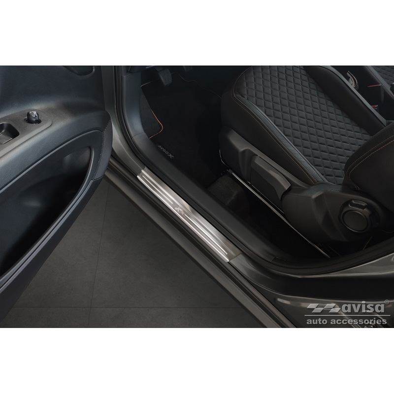 Stainless Steel Door sill protectors  Toyota Aygo X 2022- 'Lines X' - 4-pieces