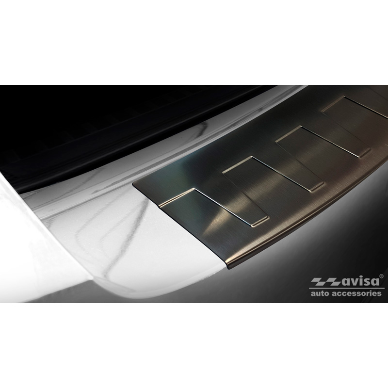 Zwart RVS Achterbumperprotector  Skoda Octavia III Kombi RS 2013-2016 & FL 2017-2020 'Ribs'