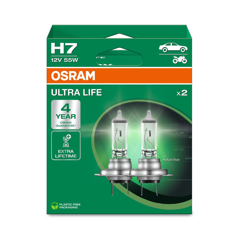 Osram Ultra Life Halogen bulbs - H7 - 12V/55W - set of 2 pieces