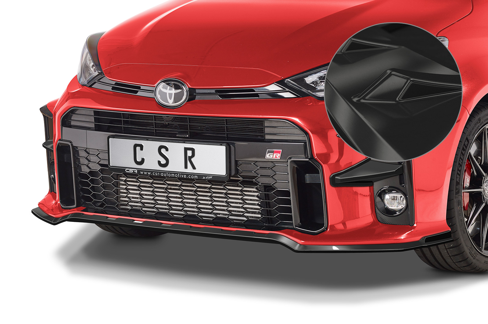 Voorspoiler Toyota GR Yaris (XP21) CSR glans Zwart