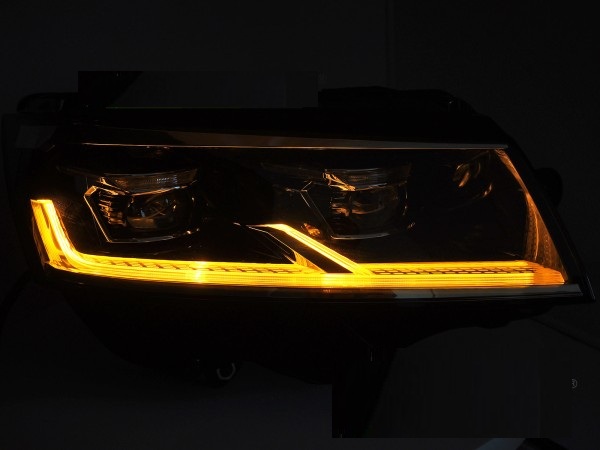 Headlights VW T6 Multivan/Transporter FULL LED Dynamic Tube Black