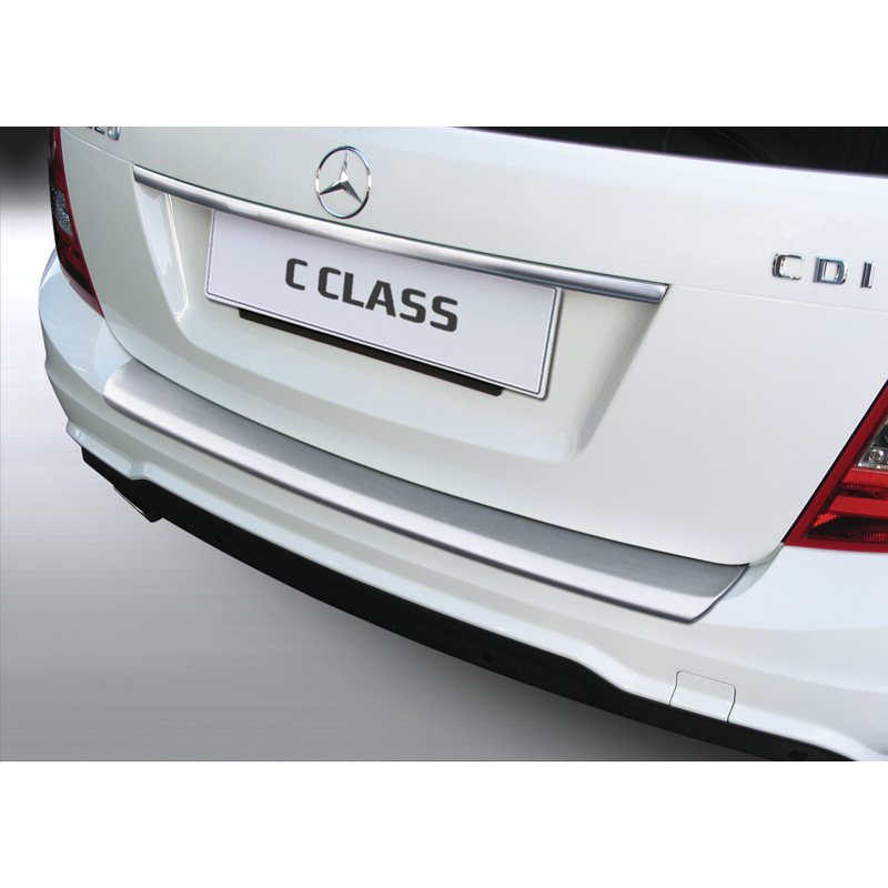 ABS Rear bumper protector  Mercedes C-Class W204 Estate 2011-2014 'Brushed Alu' Look
