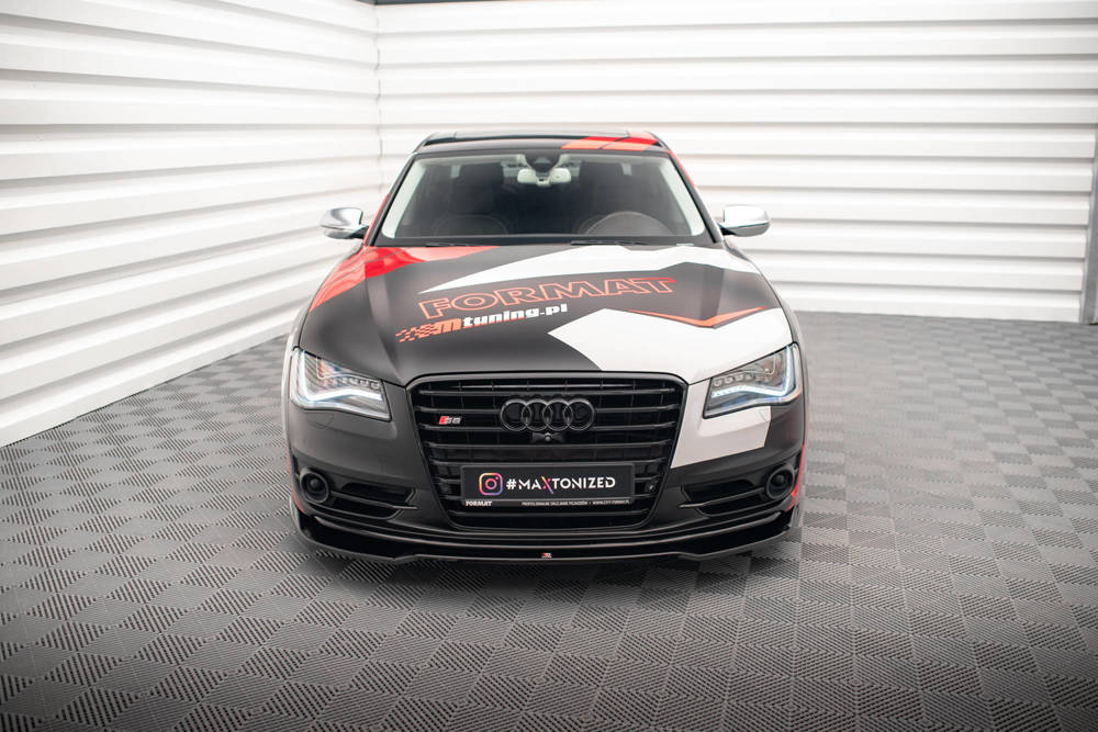 Voorspoiler V.1 Audi S8 D4 Maxton Glans Zwart
