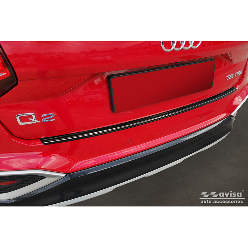 Black Stainless Steel Rear bumper protector  Audi Q2 Facelift 2020-