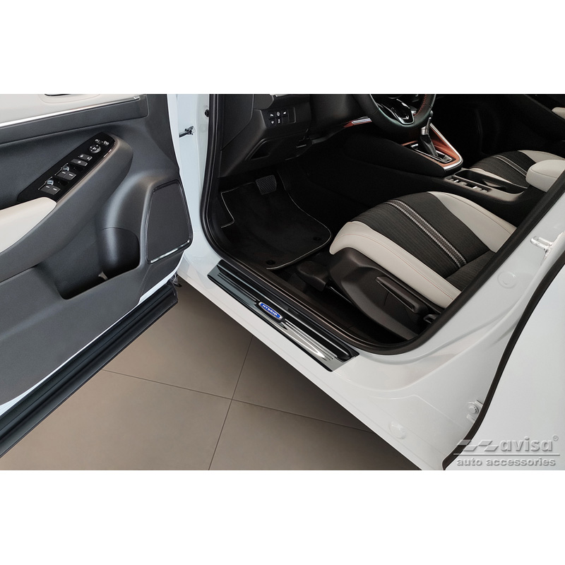 Black Inox door sill protectors  Honda HR-V 2021- 'Hybrid' - 4-pieces