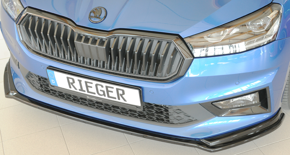 Voorspoiler Škoda Fabia (PJ) – 06/2021 – Glans Zwart