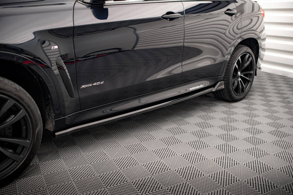 Zijskirts V.2 BMW X6 M pakket F16 Maxton Glans Zwart