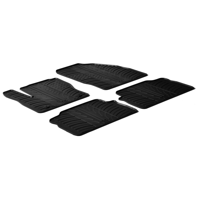 Rubber car mats set  Ford Kuga 2008-2013 (T profile 4-pieces + mounting clips)