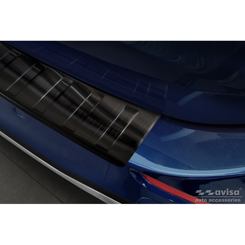 Black Stainless Steel Rear bumper protector  Mercedes C-Class AMG Estate S206 2021- 'Ribs'