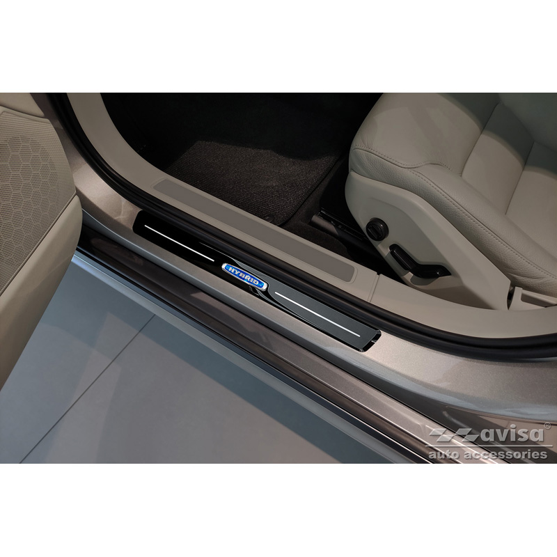 Zwart glanzend RVS Instaplijsten  Volvo V90 2016- 'Hybrid' - 4-delig