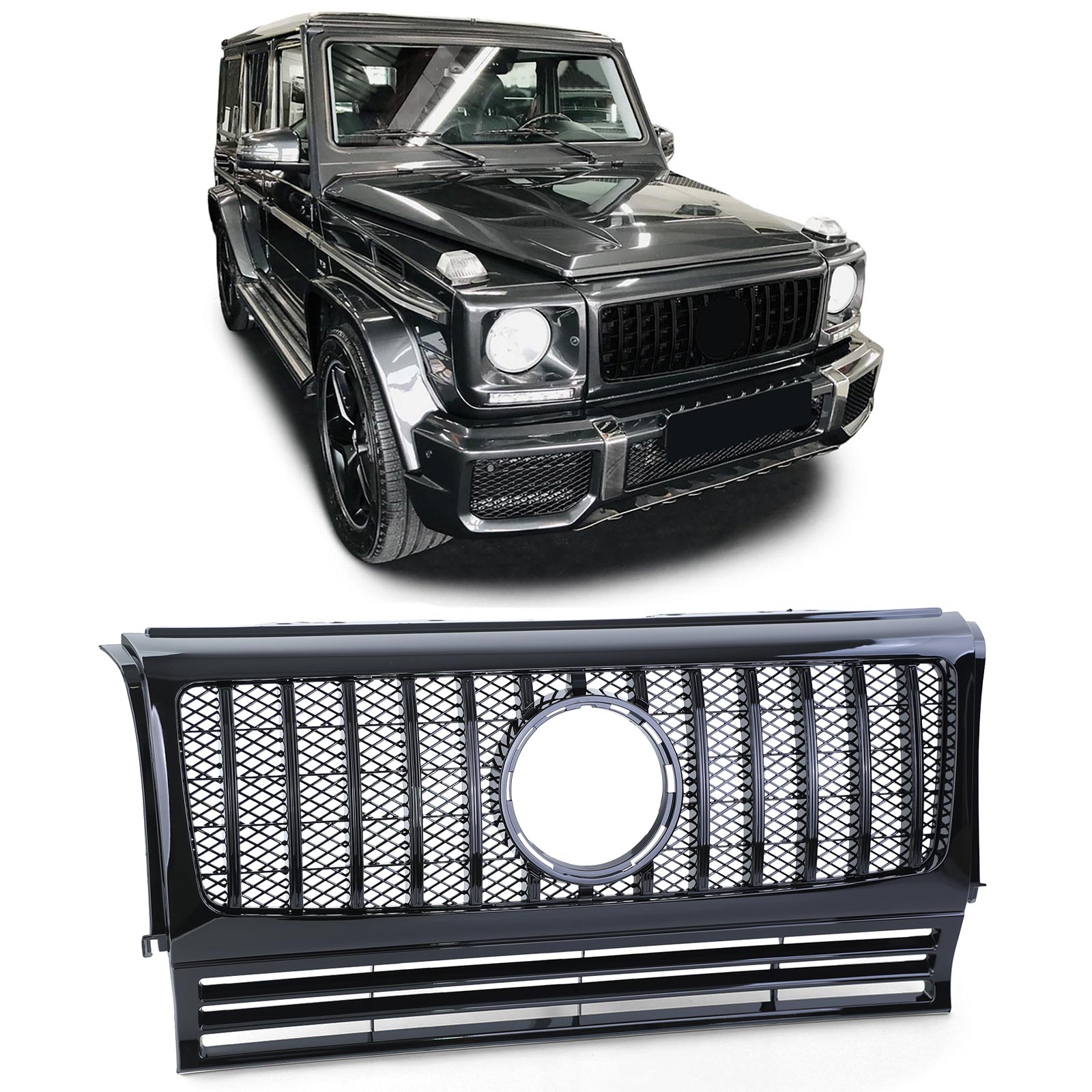 Grill Mercedes W463 G-Klasse 90-18 Zwart Gaas