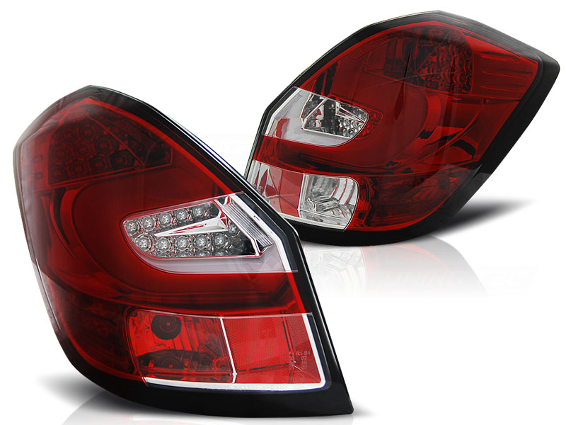 Achterlichten Skoda Fabia II 5 deurs 2007-2010 LED Rood/Helder