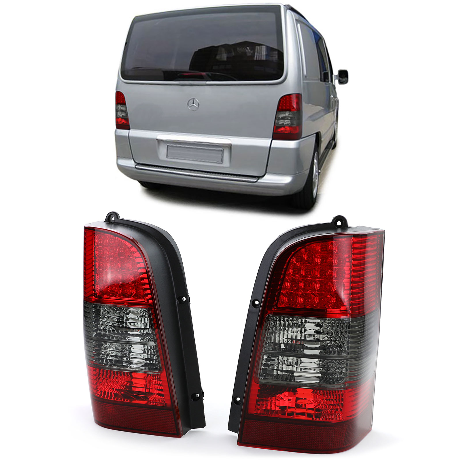 Tail Lights Mercedes Vito W638 96-03 LED Red/Smoke
