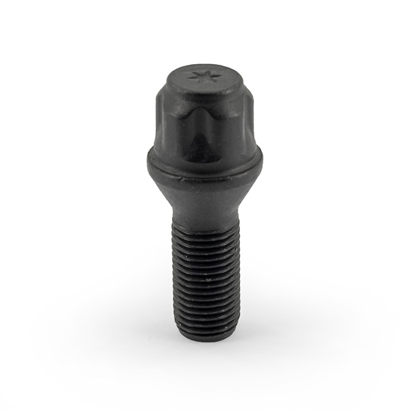 H&R Wheel lock set M14x1.50x28mm Taper Black - 4 wheel lock bolts incl. adapter
