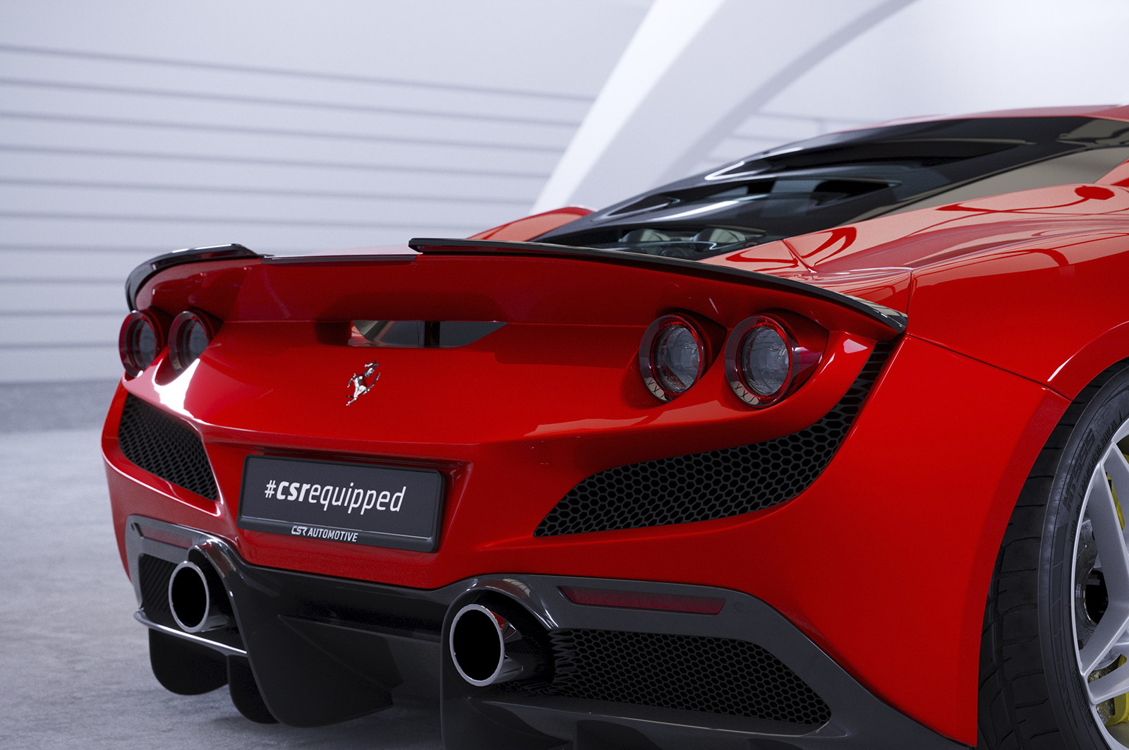 Spoiler Ferrari F8 Tributo / Spider CSR Glans Zwart