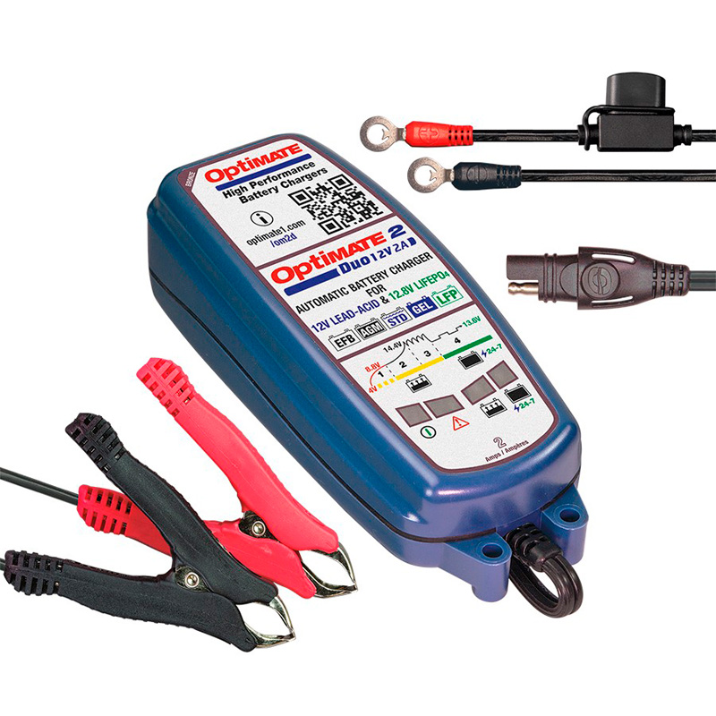Optimate 2 DUO - 5-step 12V/12,8V 2A Battery charger-maintainer