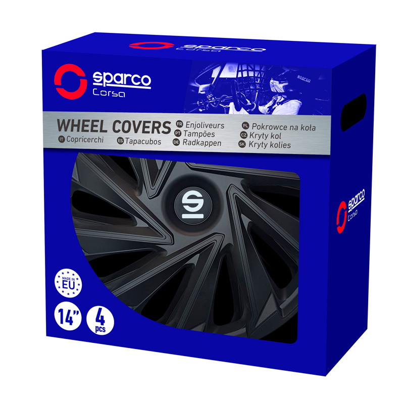 Sparco Wheel Covers Varese - 16-inch - Black - Set of 4 pieces