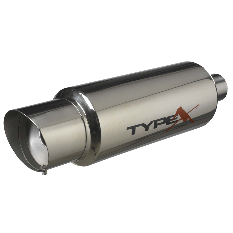 Universal sport exhaust Type X Racing 'DualSound' - Ø150mm - Angle Tip