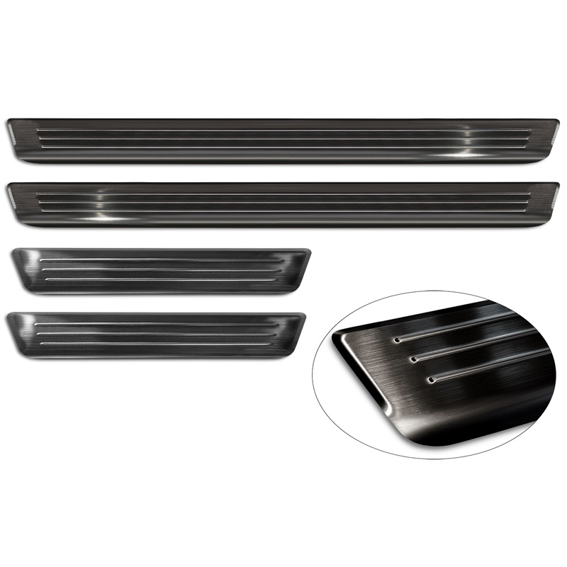 Zwart RVS Instaplijsten  Volkswagen Tiguan III (CT1) 2024- - 'Lines' - 4-delig