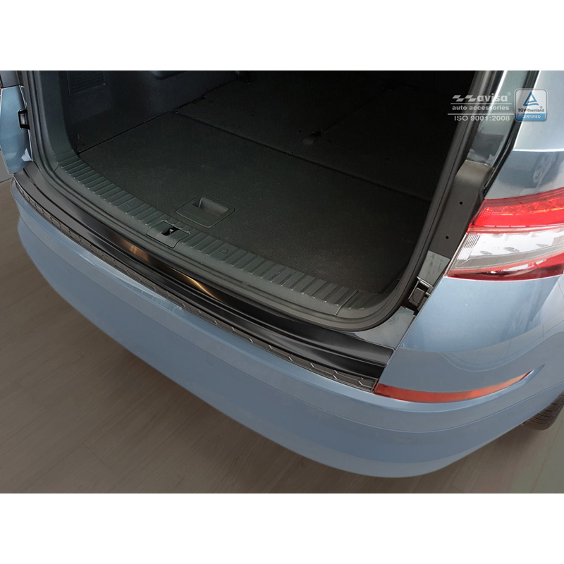 Black Stainless Steel Rear bumper protector  Skoda Kodiaq 2017-2021 & FL 2021-2024 Incl. RS & Scout
