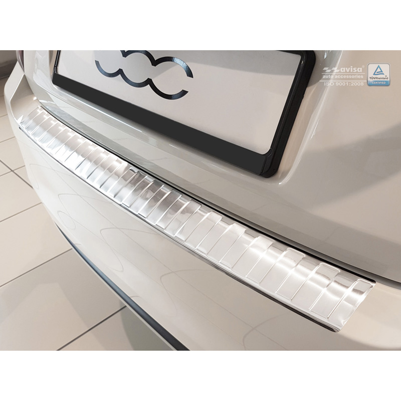 Stainless Steel Rear bumper protector  Fiat & Abarth 500 2015- (incl. Hybrid) 'Ribs'