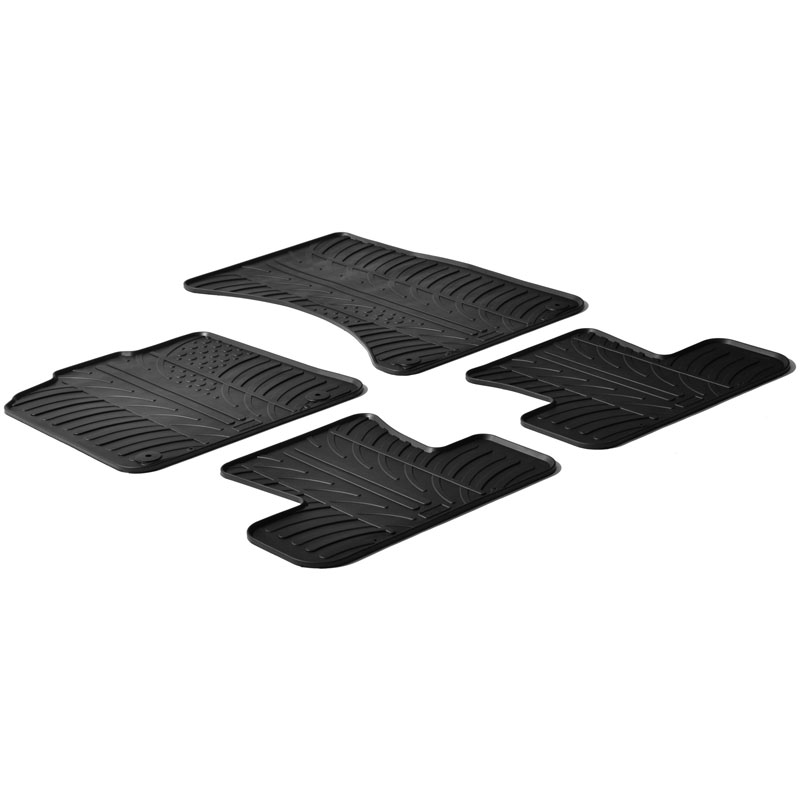 Rubber car mats set  Audi Q5 2008-2016 (T profile 4-pieces + mounting clips)