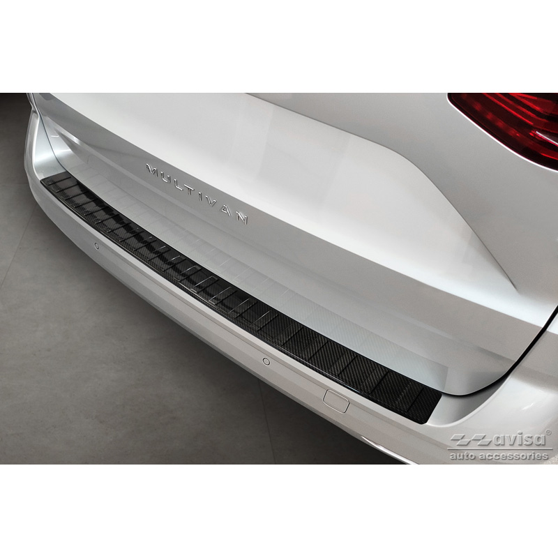 Echt 3D Carbon Achterbumperprotector  Volkswagen Multivan T7 2021- 'Ribs'