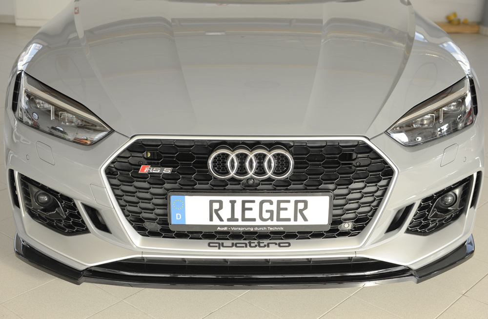 Voorspoiler Audi RS5 B9/F5 Zwart Glans Rieger