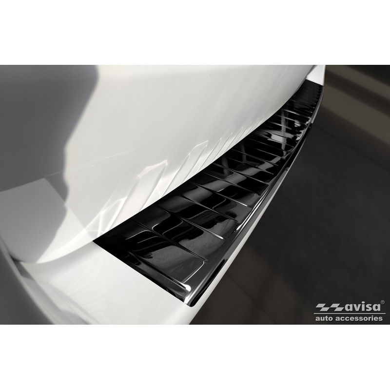 Black Mirror Stainless Steel Rear bumper protector  Mercedes Vito / V-Class 2014-2019 & Facelift 2019- 'Ribs' 'XL'