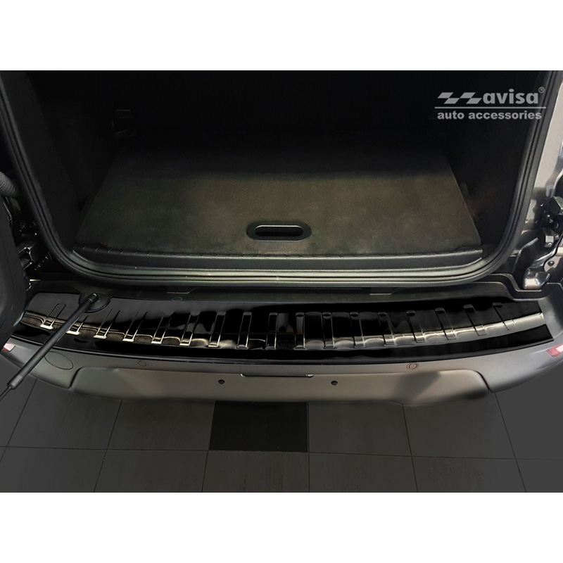 Black Stainless Steel Rear bumper protector  Ford Ecosport II Facelift 2017- incl. ST-Line 'Ribs'
