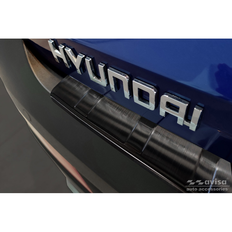 Zwart RVS Achterbumperprotector  Hyundai Bayon 2021- 'Ribs'